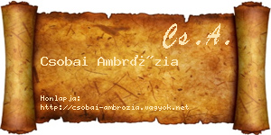 Csobai Ambrózia névjegykártya